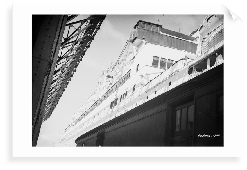 Crew aboard the 'Kungsholm' transiting the Panama Canal by Marine Photo Service