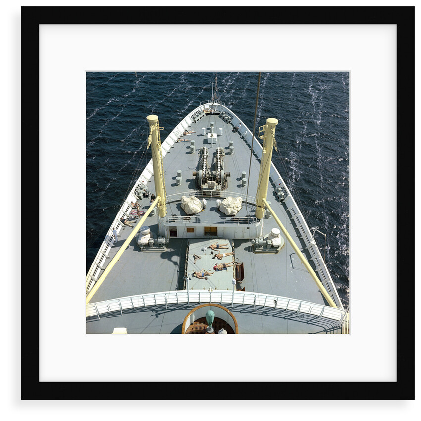Crew sunbathing on the 'Gripsholm' by Marine Photo Service