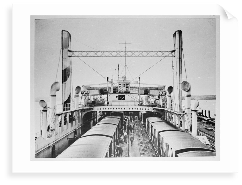 Train Ferry No. 1 (1917) Train deck with trains taken on board by unknown