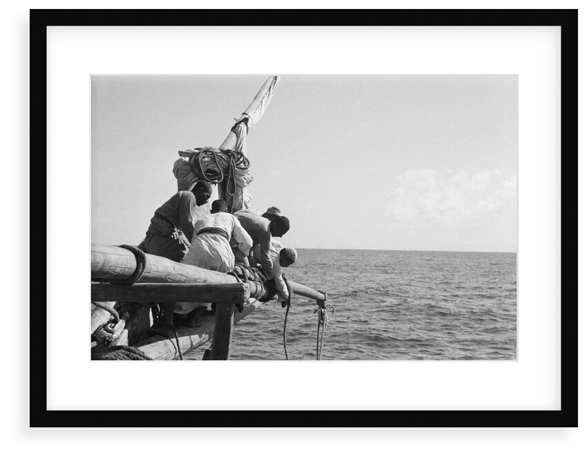 The crew take soundings on the homeward voyage from Bahrain by Alan Villiers