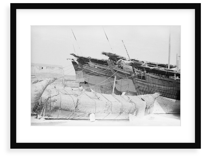 Booms wrapped in protective covers by Alan Villiers