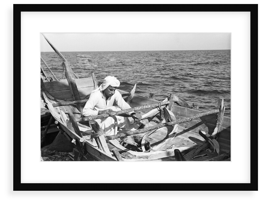 Carpenter building a small jalboot by Alan Villiers