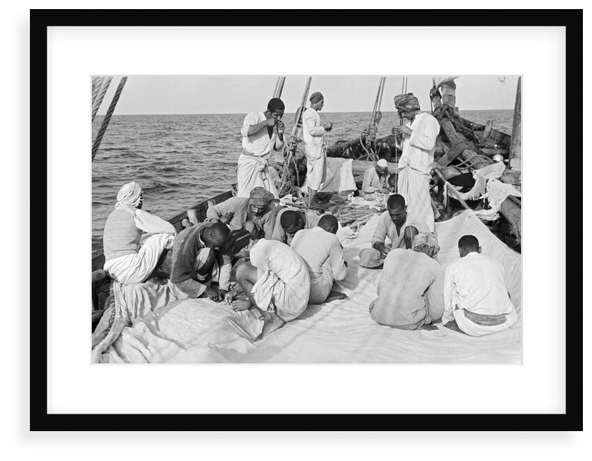 Maintaining the sail on board the 'Triumph of Righteousness' by Alan Villiers