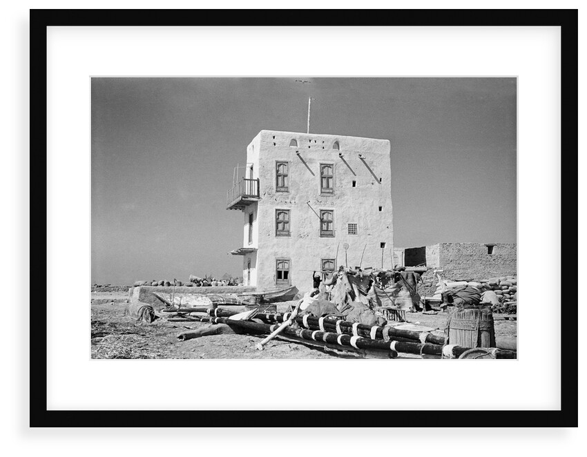 Three-storey building and boatyard, Jizan by Alan Villiers