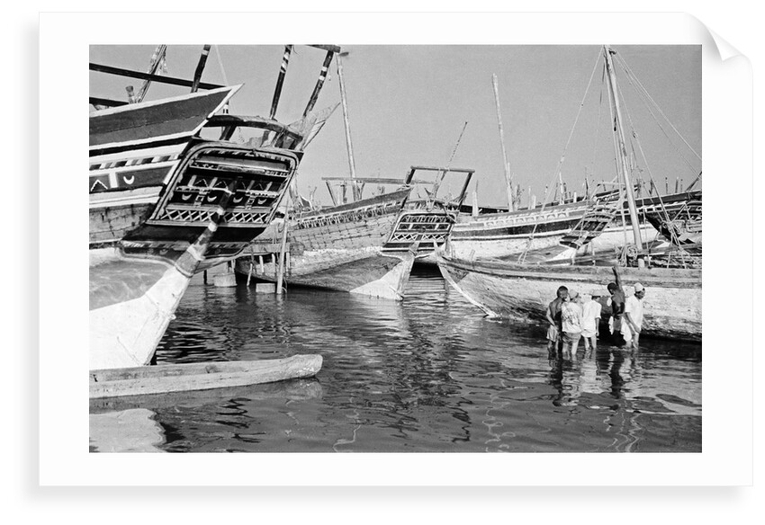 The foreshore at Jizan, crowded with small coastal vessels by Alan Villiers