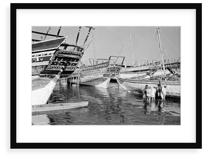The foreshore at Jizan, crowded with small coastal vessels by Alan Villiers