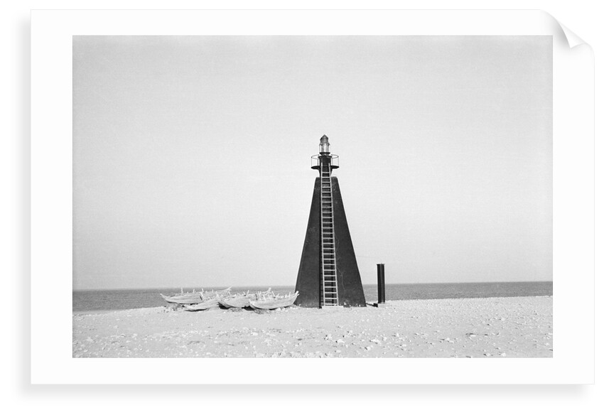 Lighthouse at entrance to Kuwait Bay by Alan Villiers