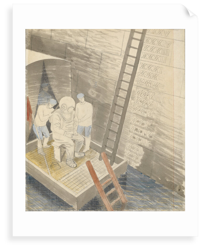 The Submarine Series: The diver by Eric Ravilious