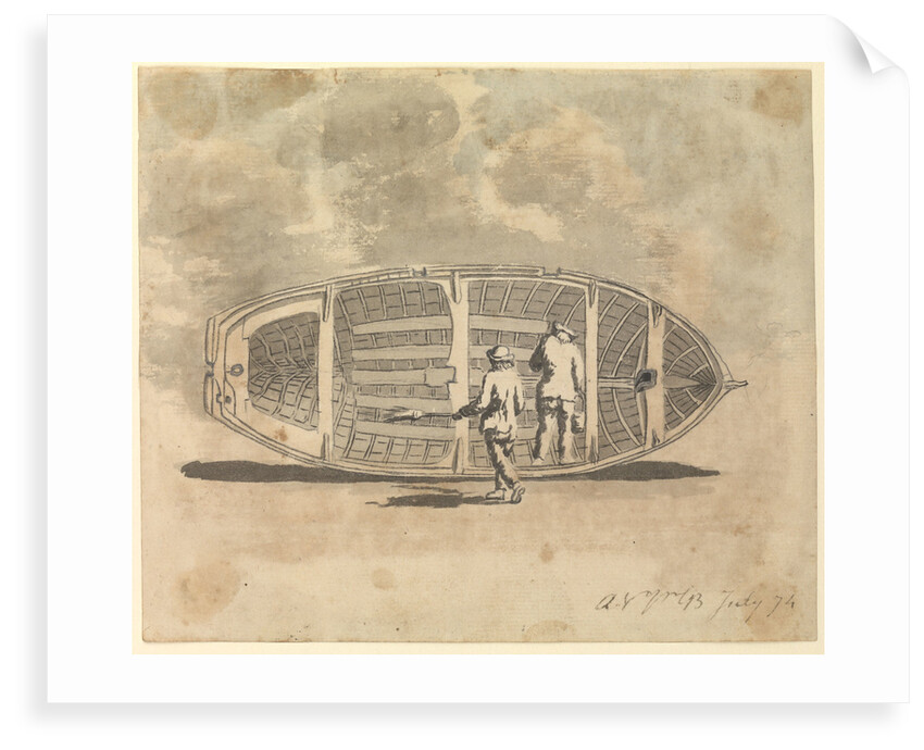 Seamen painting a jolly boat by Gabriel Bray