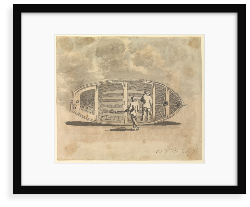 Seamen painting a jolly boat by Gabriel Bray