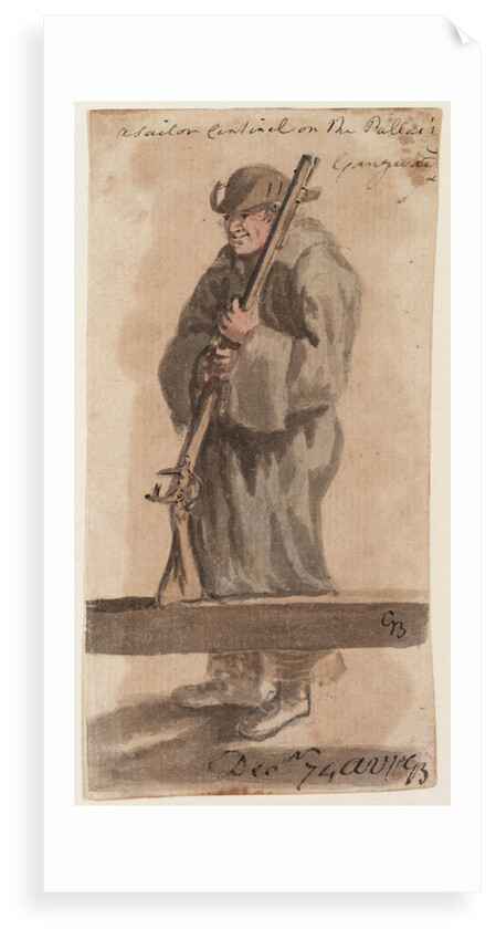 A sailor sentinel on the 'Pallas's' gangway by Gabriel Bray