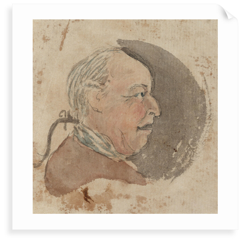 Profile of a middle-aged man with a pigtail by Gabriel Bray