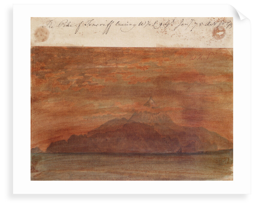 The Pike [Peak] of Teneriff bearing W 1/2 S 9 Lgs January 1775 by Gabriel Bray