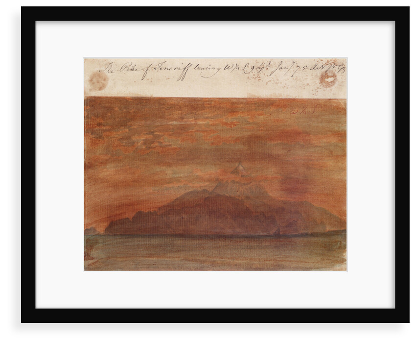 The Pike [Peak] of Teneriff bearing W 1/2 S 9 Lgs January 1775 by Gabriel Bray