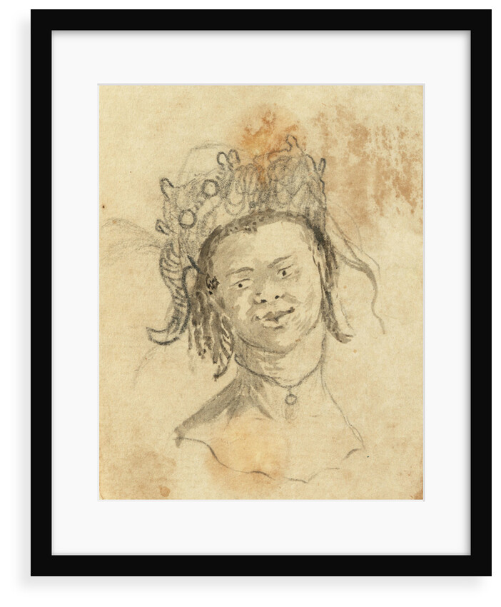 Head of a native wearing a headdress by Gabriel Bray