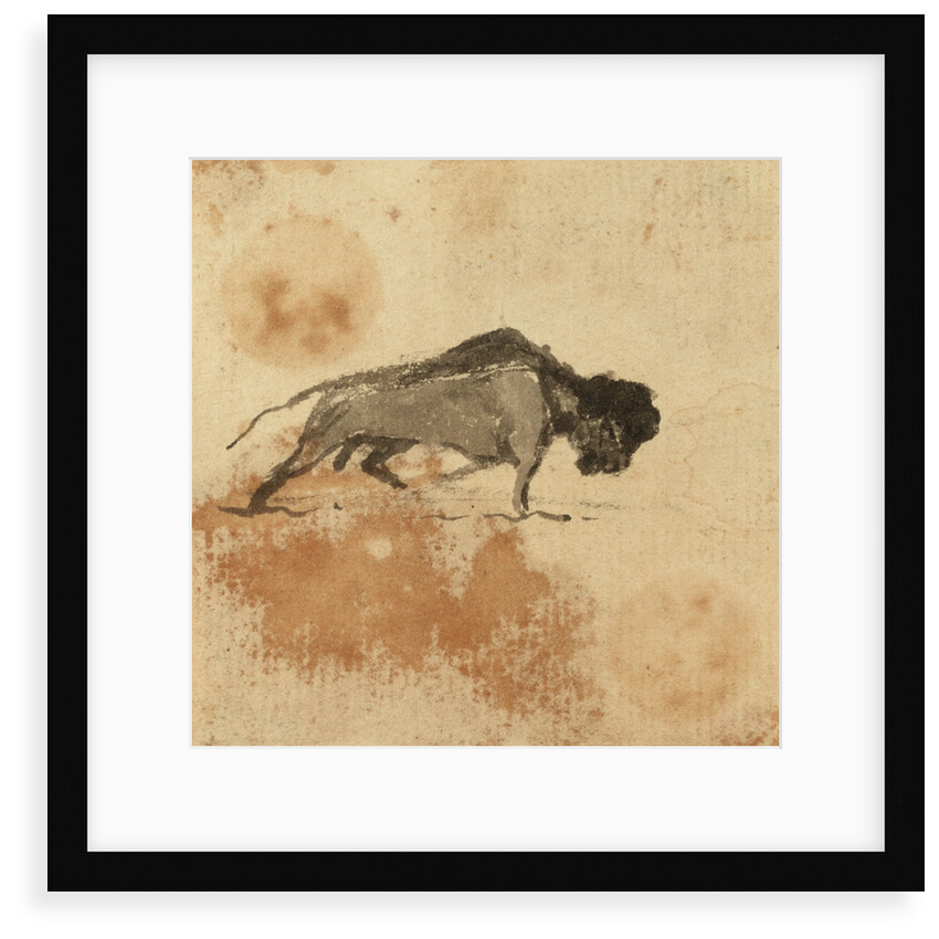 Sketch of a bison by Gabriel Bray