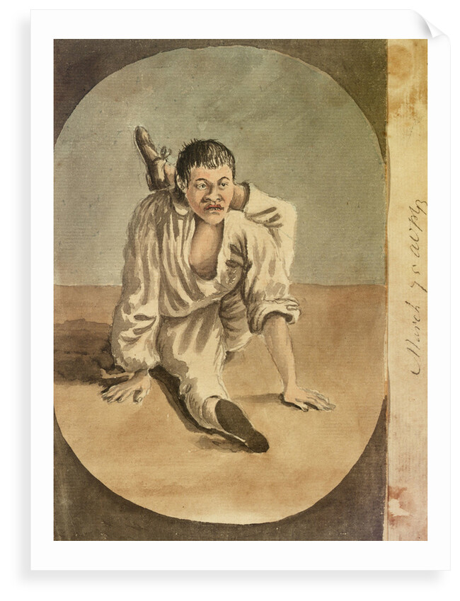 Oriental seaman with his left leg tucked behind his head by Gabriel Bray