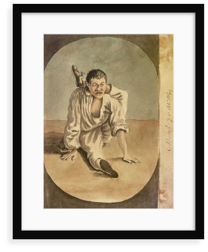 Oriental seaman with his left leg tucked behind his head by Gabriel Bray