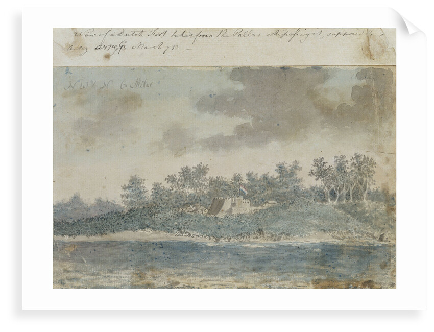 A view of a Dutch fort taken from the Pallas whe[n] passing it supposed to be Artez [Anzer] [Bray album] by Gabriel Bray