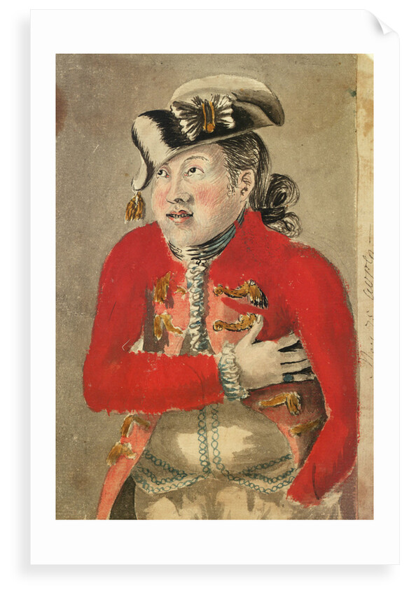A man in a red frogged coat and tassled cocked hat by Gabriel Bray