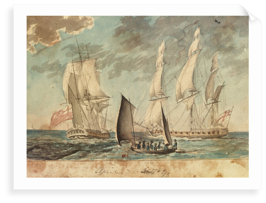 Two small Royal Navy frigates by Gabriel Bray