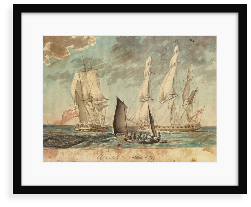 Two small Royal Navy frigates by Gabriel Bray