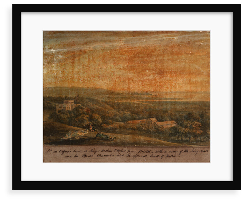 L[or]d de Cliffords house at Kings Weston 5 miles from Bristol - with a View of the King-road and the Bristol Channel - and the opposite coast of Wales by N. F.