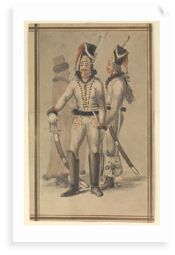 Figures in Russian (?) military uniform by Gabriel Bray