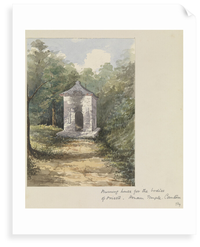'Burning house for the bodies of Priests, Honam Temple, Canton' [Guangzhou, China] by James Henry Butt