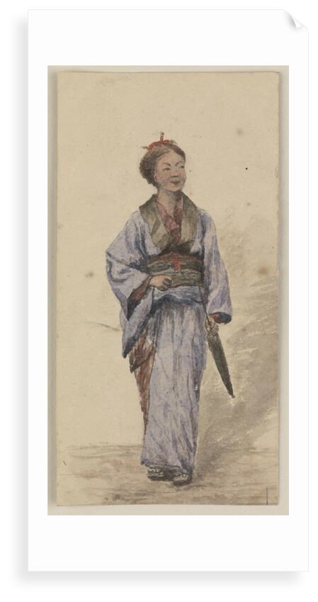 A Japanese girl with a parasol by James Henry Butt