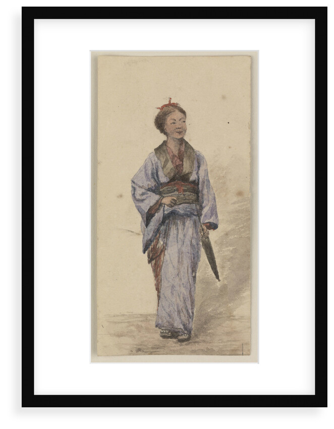 A Japanese girl with a parasol by James Henry Butt