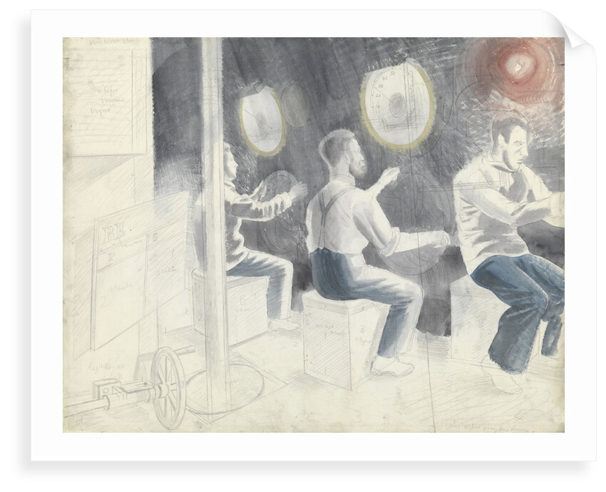Submarine Series: Diving Controls whilst Submerged by Eric Ravilious