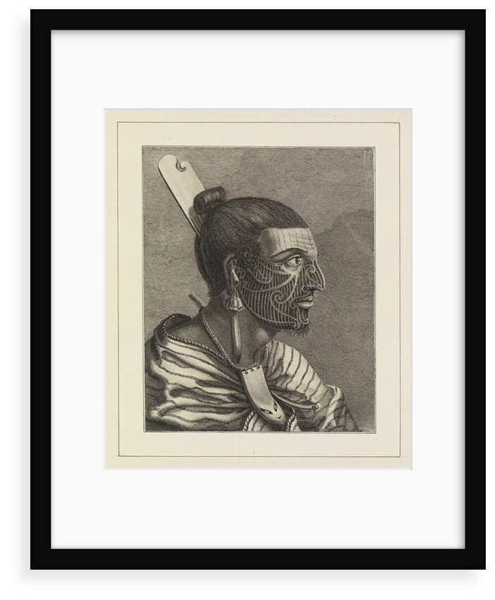 Head of a New Zealander, with a comb in his hair by Sydney Parkinson