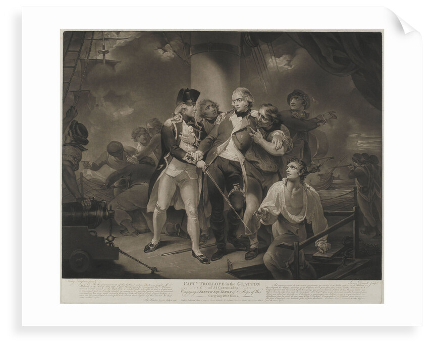 Capt. Trollope in the 'Glatton' of 54 Carronades Engaging a French Squadron of 8 Ships of War carrying 230 guns by Henry Singleton