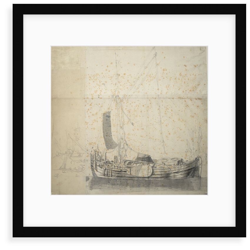 Study of a wijdschip lying at a buoy by Willem van de Velde the Elder