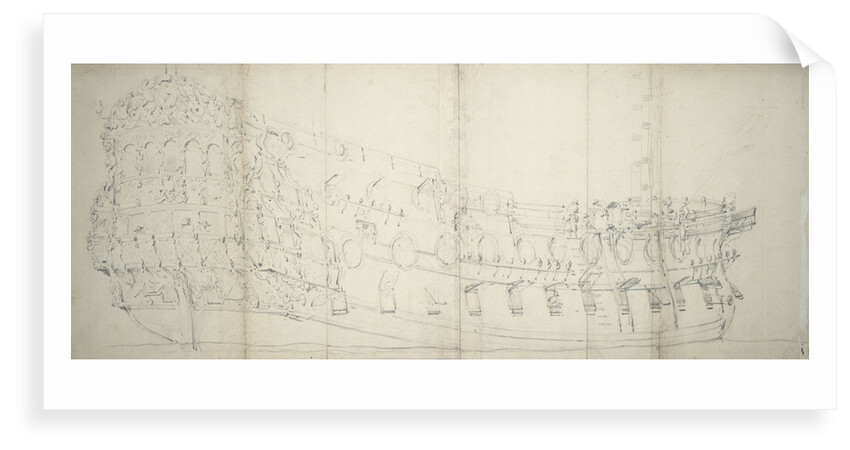 Portrait of an English third-rate ship by Willem Van de Velde the Younger