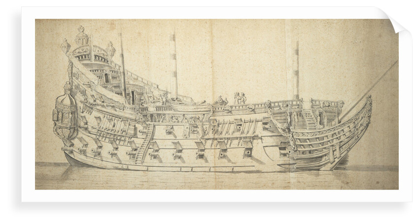 Portrait of the 'Tre Foldighed' by Willem van de Velde the Elder