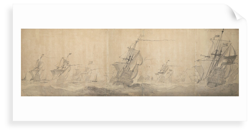 Dutch fleet beating up the coast off the North Frisian Islands 9 [OS] / 19 October 1658 by Willem van de Velde the Elder