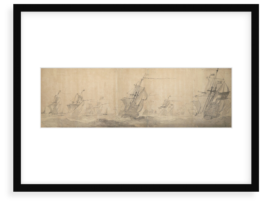 Dutch fleet beating up the coast off the North Frisian Islands 9 [OS] / 19 October 1658 by Willem van de Velde the Elder