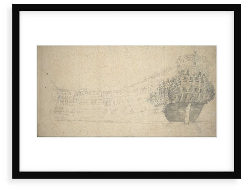 Portrait of a French two-decker. Built in Holland 1666-67 by Willem van de Velde the Elder