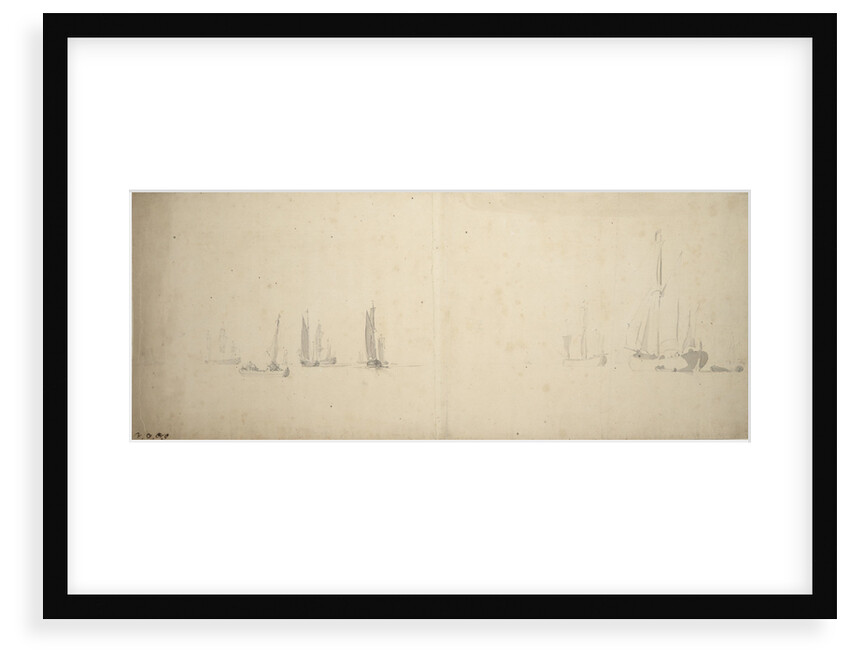 A galjoot and other craft in light airs by Willem Van de Velde the Younger