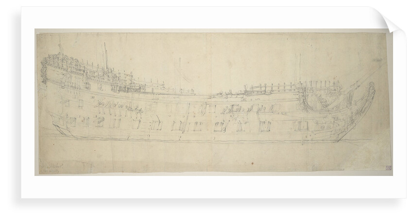 Portrait of the 'Swiftsure', 64 guns, built in 1621 and rebuilt in 1653 by Willem van de Velde the Elder