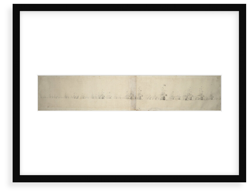 A Dutch fleet at anchor by Willem Van de Velde the Younger