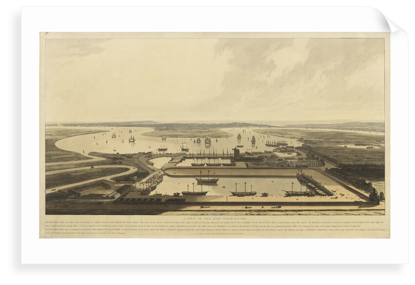 A view of the East India Docks by William Daniell