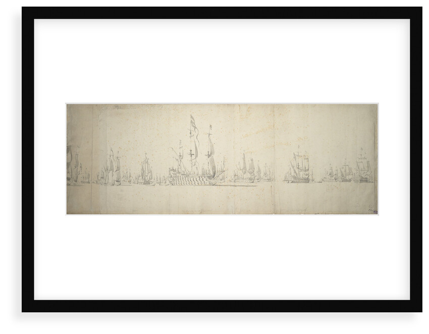 The day before the battle of Lowestoft, 2-12 June 1665 by Willem van de Velde the Elder