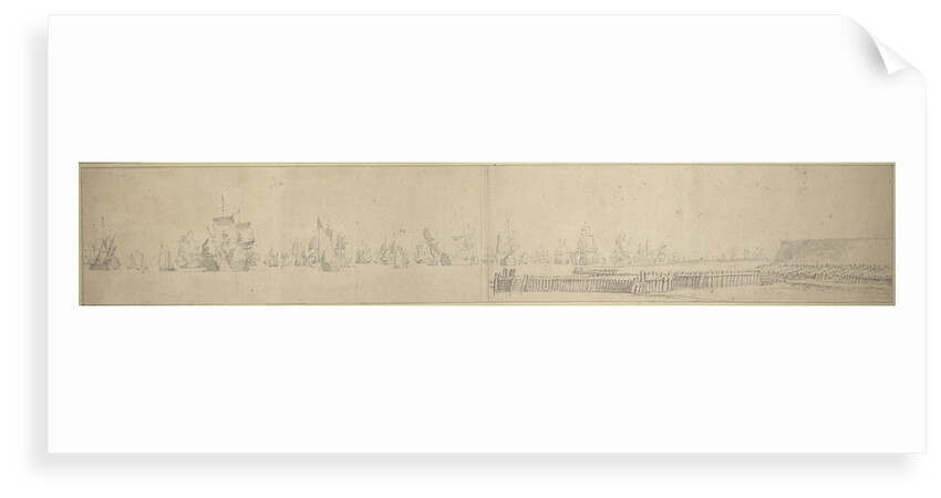The Dutch fleet getting under way near Hellevoetsluis? October-November 1664 by Willem van de Velde the Elder
