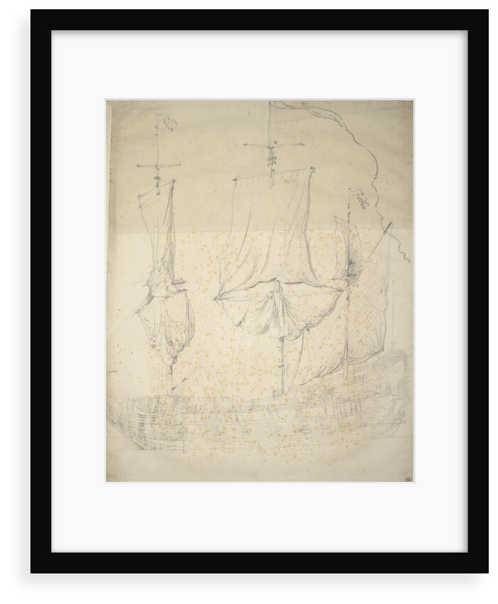 Portrait of the 'Rotterdam', 40 guns, built in 1635 and is last mentioned 1665 by Willem van de Velde the Elder