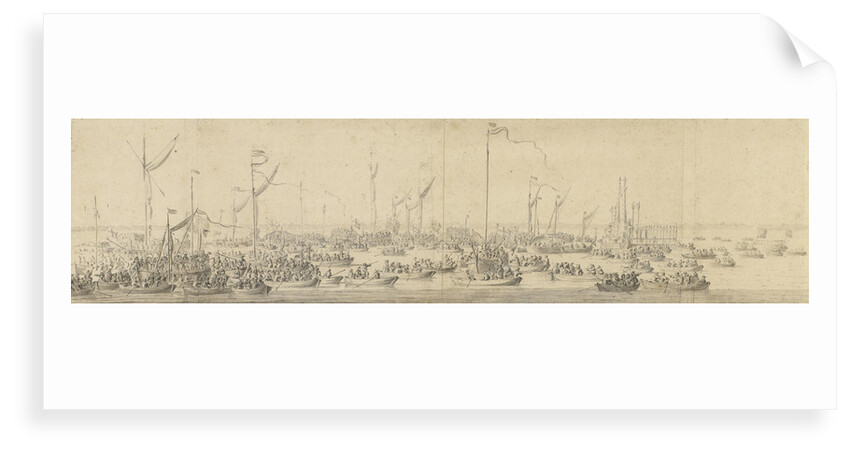 Fireworks on the Thames celebrating the coronation of James II 1685 by Willem van de Velde the Elder