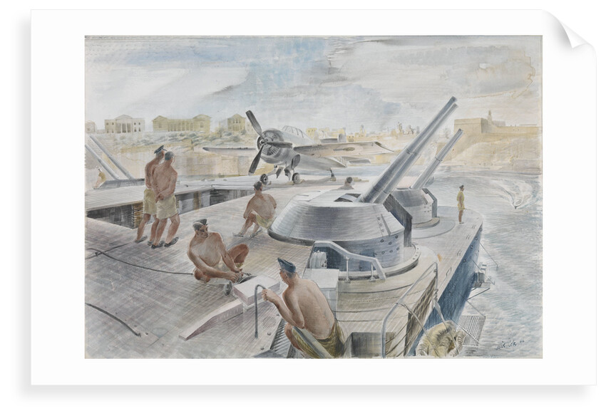 'Illustrious' returns to the Grand Harbour, Malta by Leslie Cole