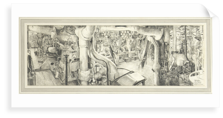 HMS 'Mauritius': The Engine Room by Stephen Bone